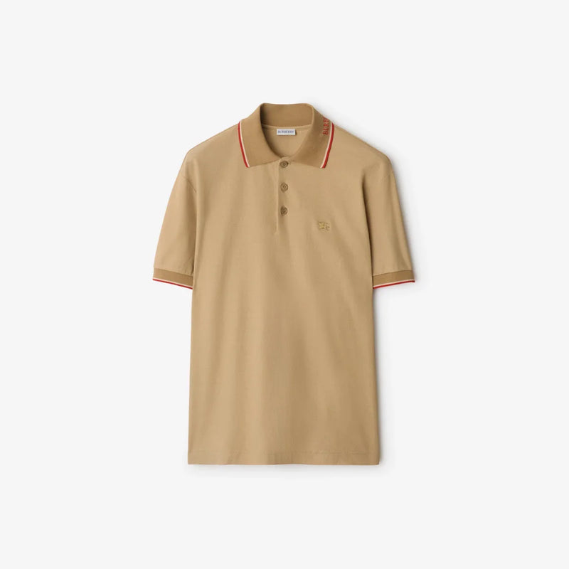 Burberry - Polo en coton avec col à logo Flax