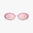 Chanel - Lunettes de soleil ovales Rose & Or
