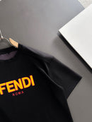 Fendi - T-shirt avec logo Fendi en orange - Noir