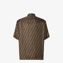 Fendi - Chemise en soie FF Marron
