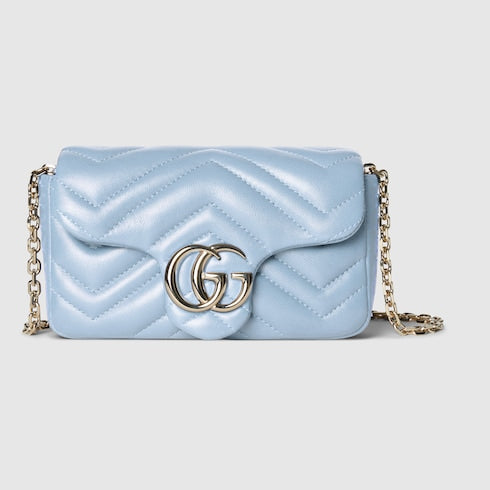 Gucci - Mini Sac à épaule GG Marmont Bleu Clair