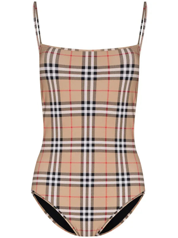 Burberry - Maillot de bain à carreau Vintage Beige