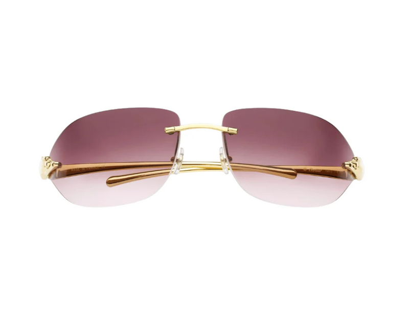 Cartier - Lunettes de Soleil Cartier Panthère Rectangle Verres Violet