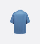 Dior - Chemise à manches courtes Dior Oblique Jacquard de soie et coton Bleu