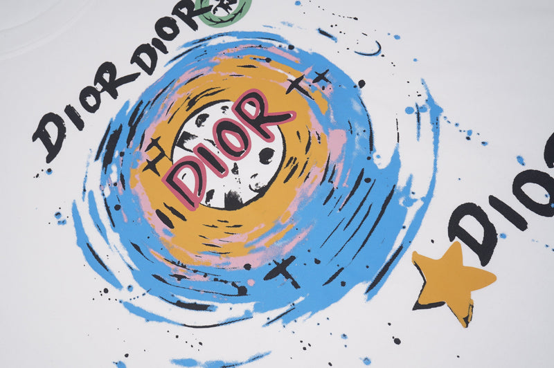 Dior - T-shirt Dior Graphic Coloré Blanc