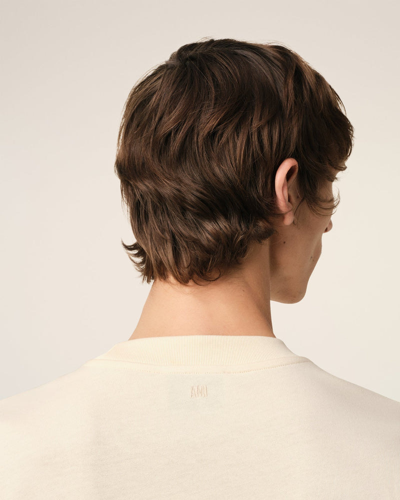 Ami - T-shirt Patch Ami De Cœur en jersey de coton Beige