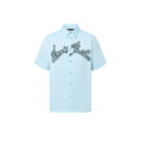 Louis Vuitton - Chemise manches courtes brodée en coton Bleu Ciel