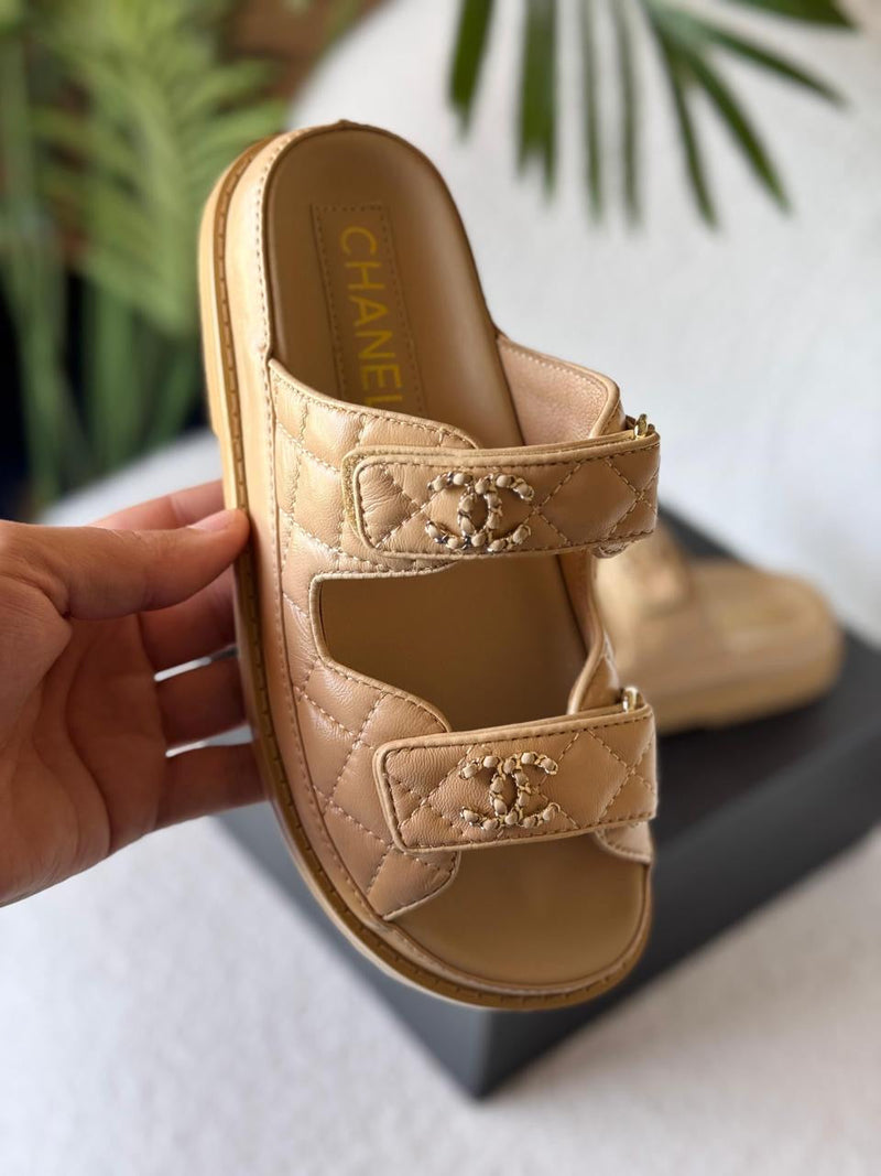 Chanel - Sandales Dad Noir/Bleu/Blanc/Beige/Bleu Marine