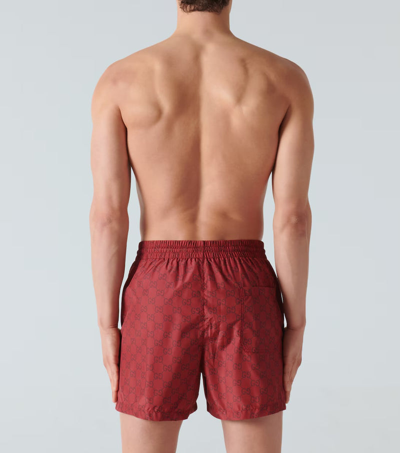 GUCCI - Short de bain GG Rouge