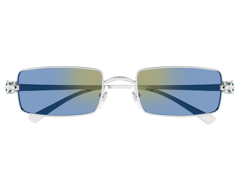 Cartier - Lunettes solaires Panthère Monture Argent Verres Bleu