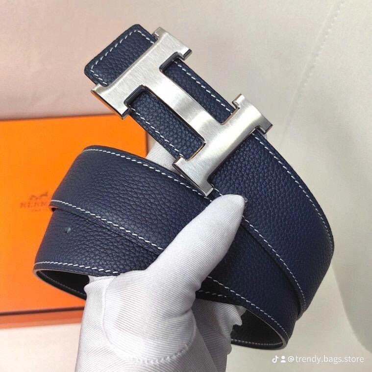 Hermès - Ceinture Réversible Bleu Marine / Noir