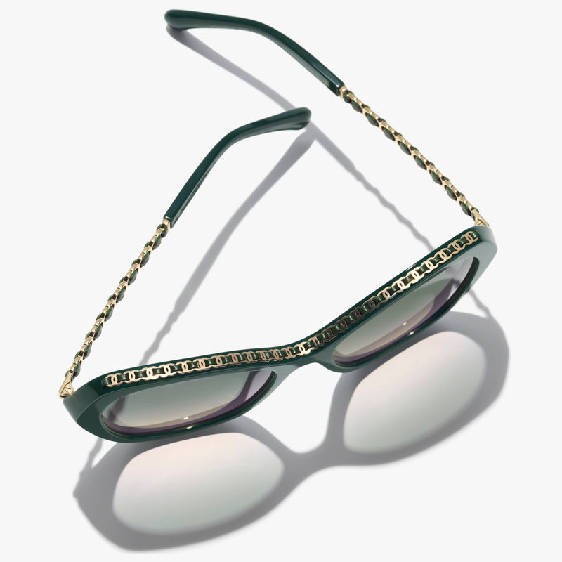 Chanel - Lunettes de soleil Papillon Vert Foncé
