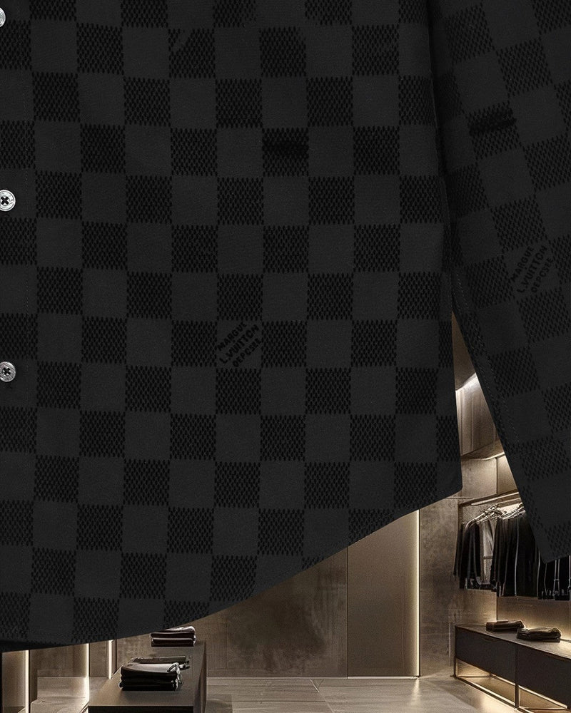 Louis Vuitton - Chemise manches longues motif damier LV Noir