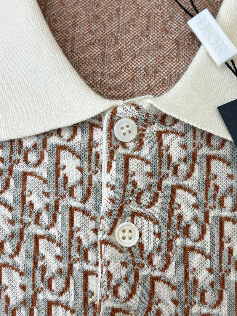 Dior - Polo Dior Motif Iconic Beige/Blanc