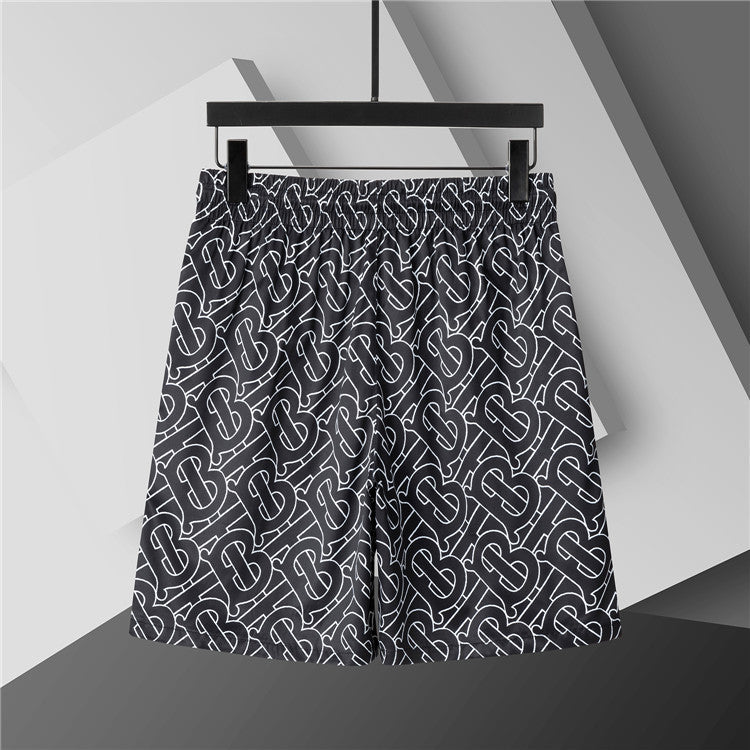 Burberry - Shorts Burberry avec motif monogramme noir et blanc - Noir
