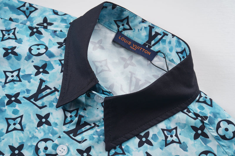 Louis Vuitton - Ensemble Chemise + Short Monogramme LV Bleu Turquoise