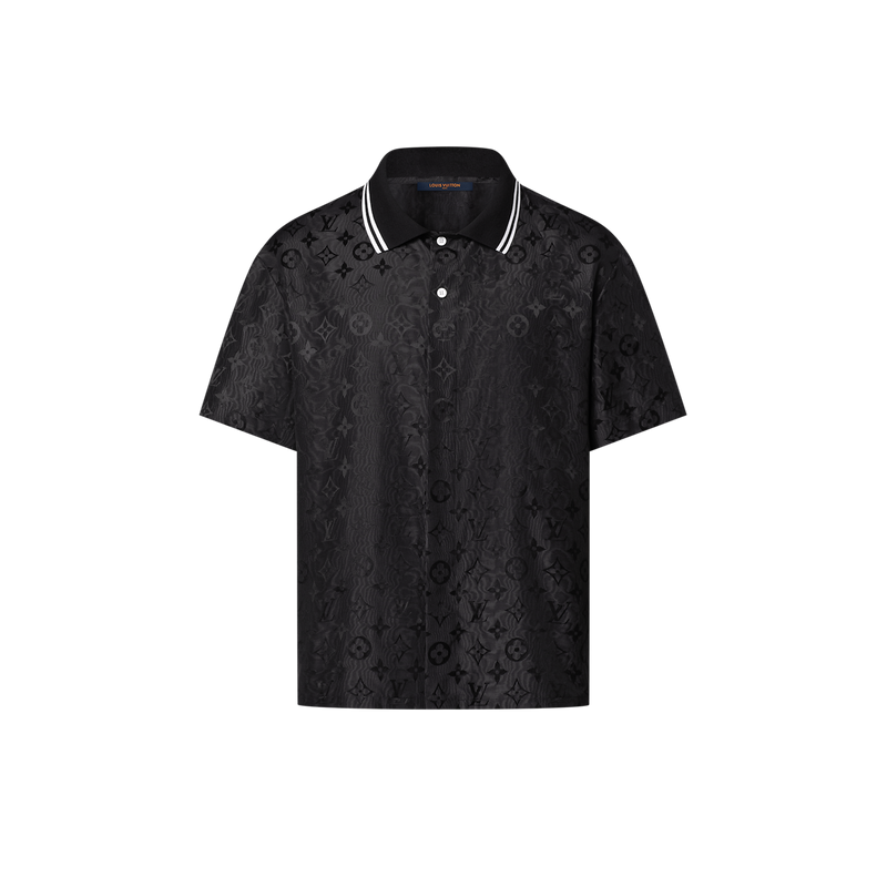Louis Vuitton - Chemise manches courtes en jacquard Monogram Moiré Noir