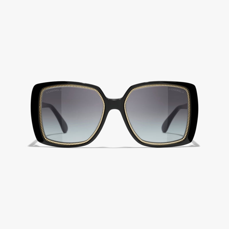 Chanel - Lunettes de soleil carrée Noir Verres Gris