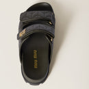 Miu Miu - Mules en cuir nappa matelassé Vert Loden