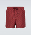 GUCCI - Short de bain GG Rouge