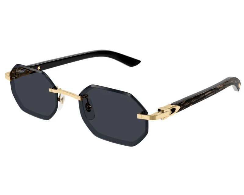 Cartier - Lunettes de Soleil Cartier Corne et Bois Décor Verres Noir