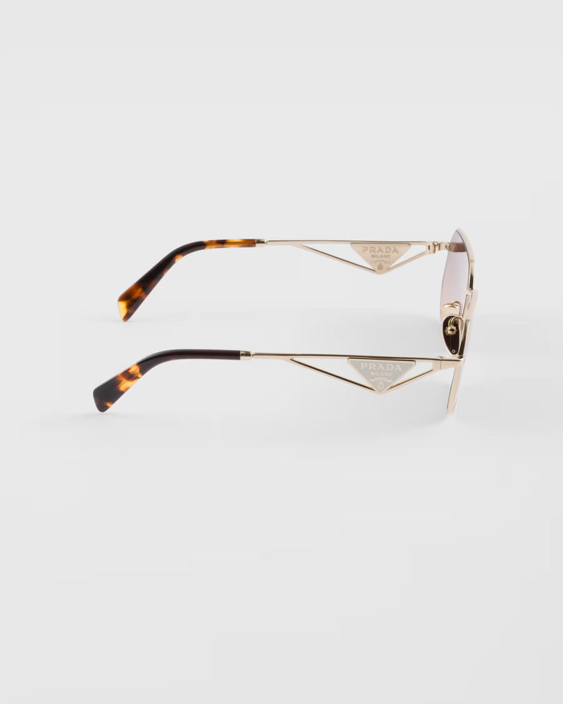 Prada - Lunettes De Soleil avec logo triangulaire Verres Caramel Dégradés