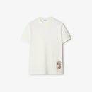 Burberry - T-shirt en coton avec étiquette Chalk