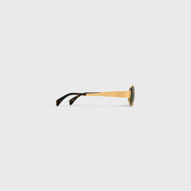 Celine - Lunettes De Soleil Triomphe métal 01 Or / Vert