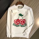 Gucci - Pull en coton logo Gucci Cerises Beverly Hills Blanc