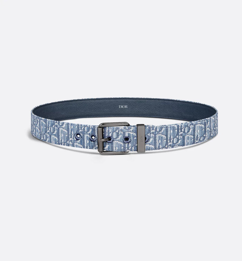Dior - Toile jacquard Dior Oblique Bleu 35 mm
