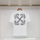 OFF-WHITE - T-shirt noir chic logo Off-White brodé, motif graphique Noir/Blanc