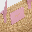 Céline - Classic Panier petit modèle Souple Raphia et veau Pink