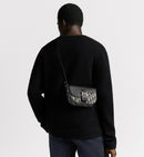 Mini sac Messenger à rabat Saddle Noir et Beige