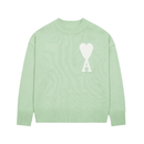 Ami Paris - Pull Ami Paris Vert Cœur Blanc