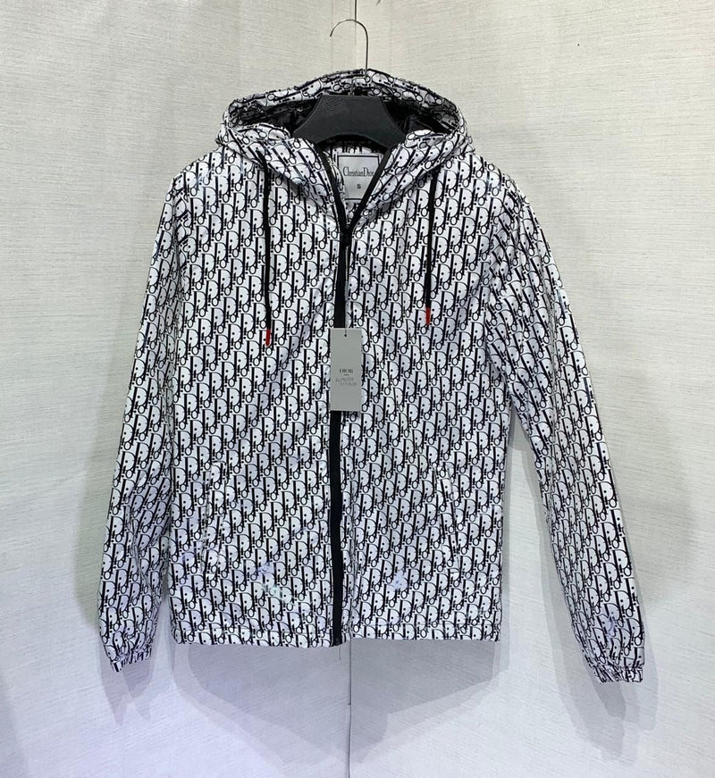 Dior - Coupe-vent avec logo monogramme Dior Blanc et Noir