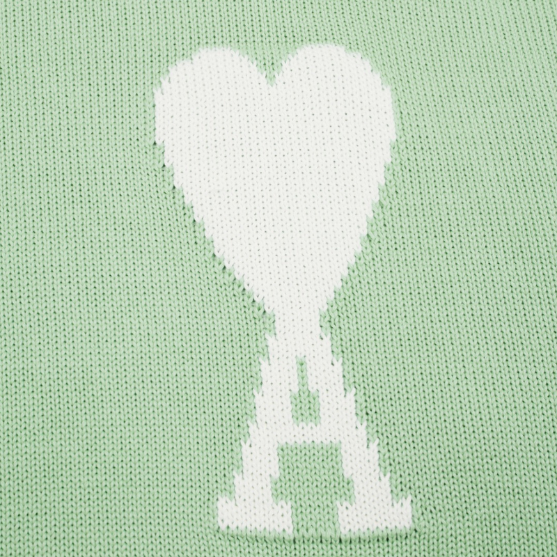 Ami Paris - Pull Ami Paris Vert Cœur Blanc