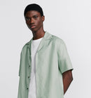 Dior - Chemise à manches courtes Dior Oblique Jacquard de soie et coton Vert