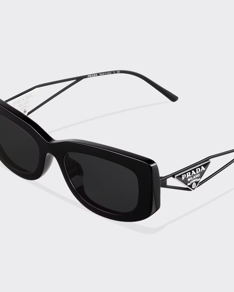 Prada - Lunettes De Soleil avec logo triangulaire Verres Gris Ardoise