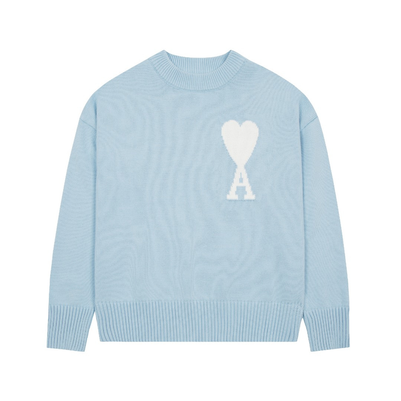 Ami Paris - Pull Ami Paris Bleu Cœur Blanc