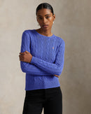 Ralph Lauren - Pull torsadé à col rond en coton Bleu Maidstone