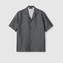 GUCCI - Chemise en soie imprimé Gris Anthracite