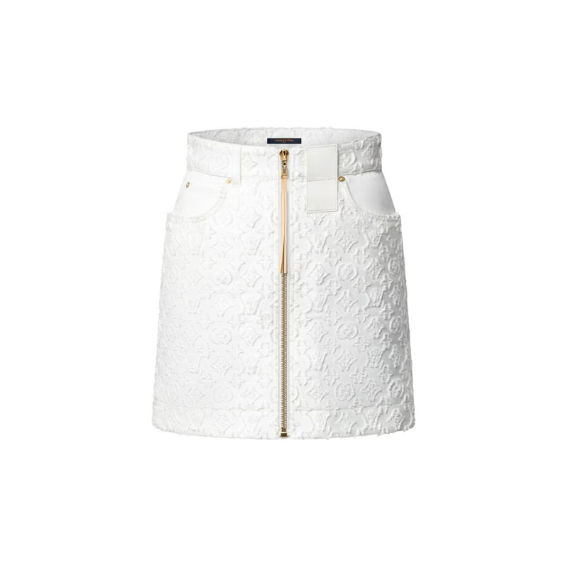 Louis Vuitton - Jupe en denim Monogram Fil Coupé