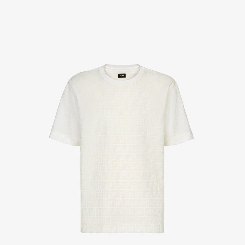 Fendi - T-shirt en piqué FF blanc