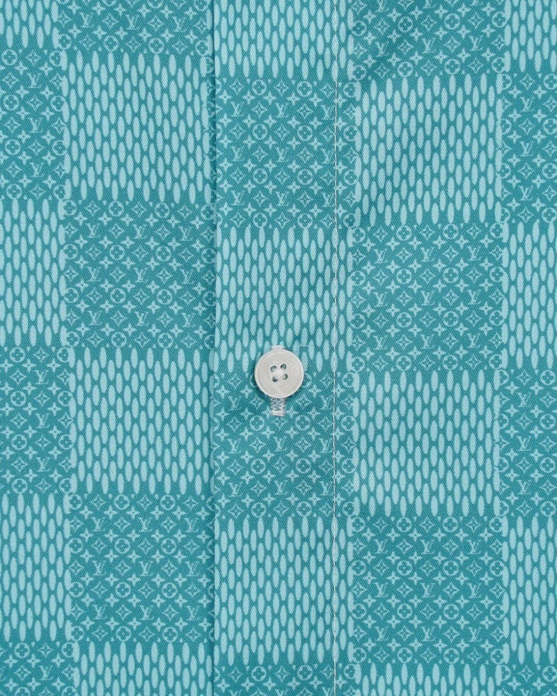 Louis Vuitton - Chemise manches longues motif damier LV Turquoise