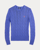 Ralph Lauren - Pull torsadé à col rond en coton Bleu Maidstone