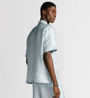 Dior - Chemise à manches courtes Dior Oblique
Sergé de soie Blanche et Bleu Ciel