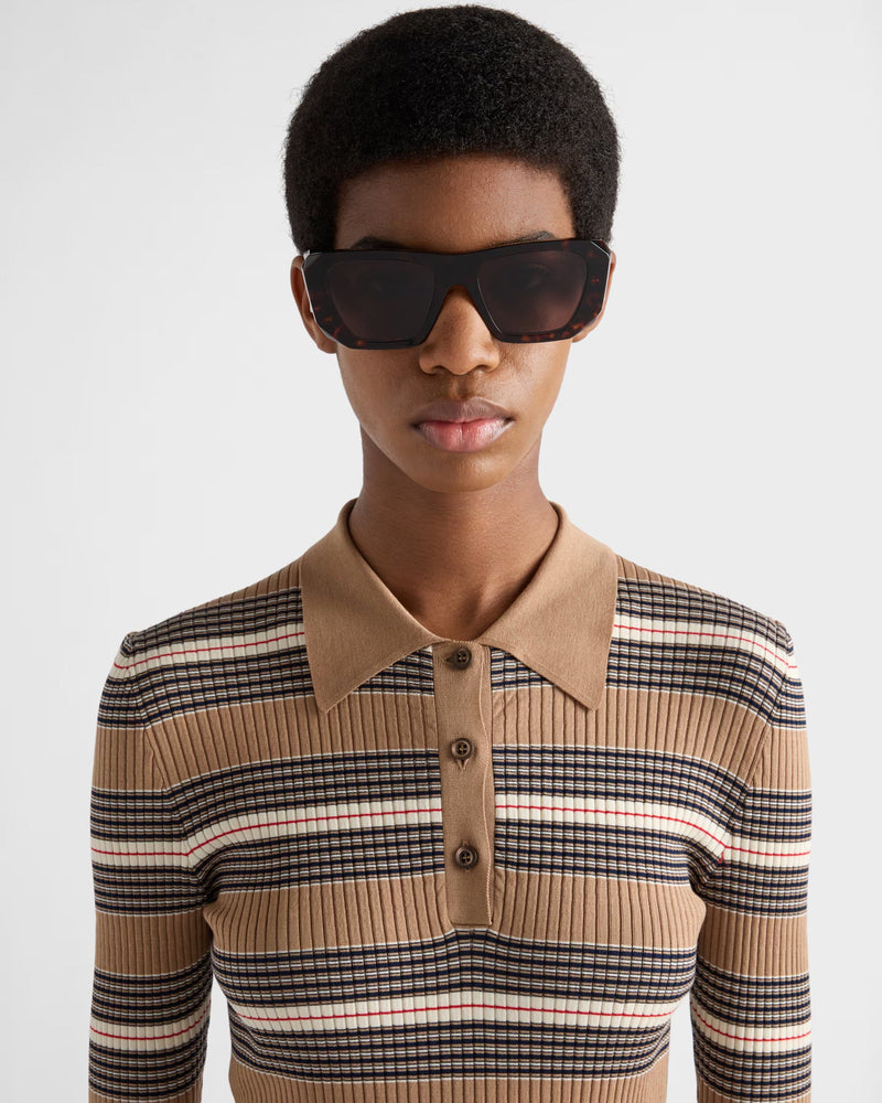 Prada - Lunettes De Soleil Prada Symbole Verres Café