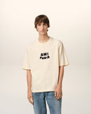 Ami - T-shirt Patch Ami De Cœur en jersey de coton Beige