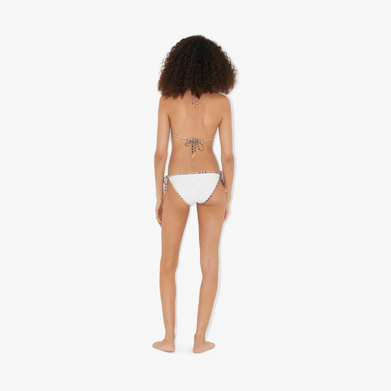 Burberry - Haut et Bas de bikini Check Blanc