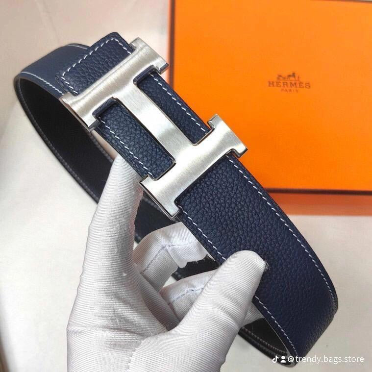 Hermès - Ceinture Réversible Bleu Marine / Noir